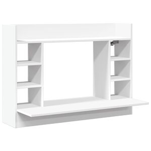 vidaXL seinale kinnitatav kirjutuslaud, valge, 105x48x75 cm, tehispuit