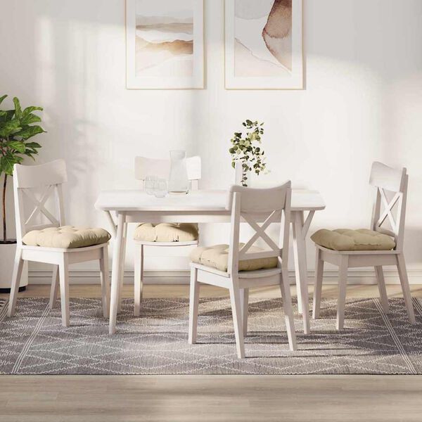 vidaXL Istumispatjad 4 pcs cream 40 x 40 cm Mikrofiber kangas