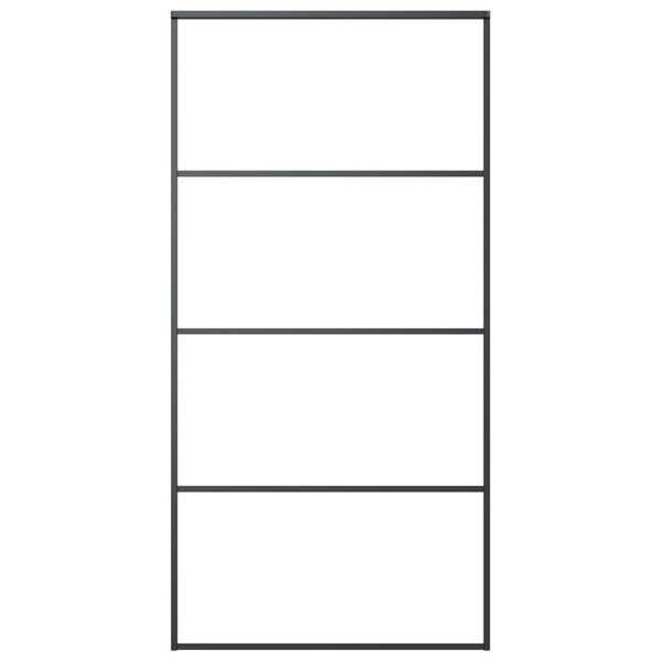 vidaXL liuguks, alumiinium ja ESG-klaas, 102,5 x 205 cm, must