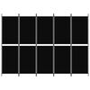 vidaXL 5 paneeliga ruumijagaja, must, 250 x 180 cm, kangas