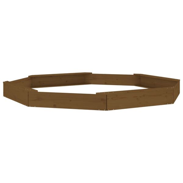 vidaXL istekohtadega liivakast, meepruun, kaheksanurkne, m&auml;nnipuit