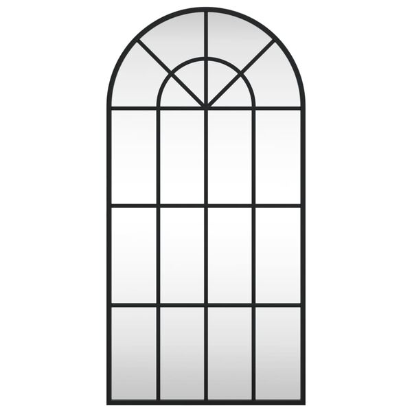 vidaXL seinapeegel, must, 40x80 cm, kaarekujuline, raud