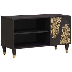 vidaXL Telerikapp riiuliga uksega Must 80 x 33 x 46 cm Tugev mango puu