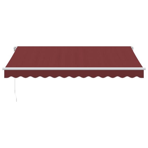 vidaXL käsitsi sissetõmmatav varikatus, burgundia punane, 350x250 cm