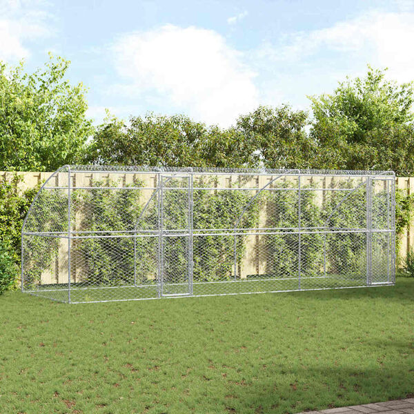 vidaXL Koerakuut 3 pcs H&otilde;bedane 6 x 2 x 2 m Tsingitud teras