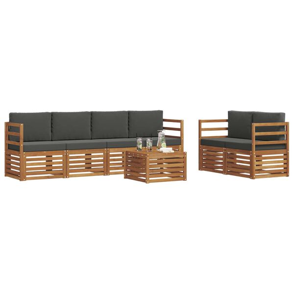 vidaXL V&auml;li diivanikomplekt padjaga 7 pcs Looduslik ja antriit