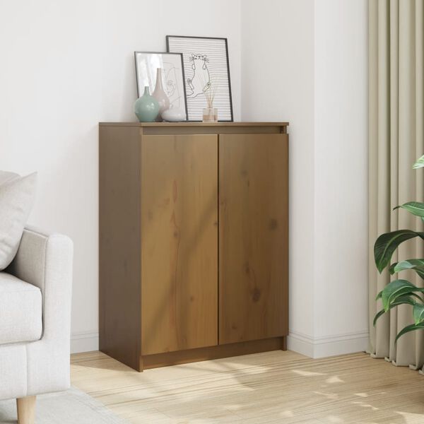 vidaXL puhvetkapp, meepruun, 60 x 36 x 84 cm, männipuit