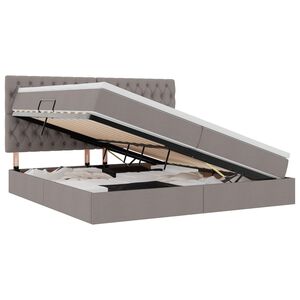 vidaXL LED-valgusega hoiuvoodi Pruunikashall 200 x 200 cm Pol&uuml;ester