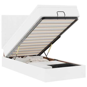 vidaXL Ottomani voodi madratsiga, valge, 80x200 cm, kunstnahk