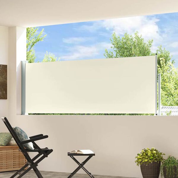 vidaXL lahtit&otilde;mmatav terrassi k&uuml;lgsein, 100 x 300 cm, kreemjasvalge