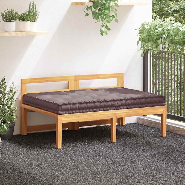 vidaXL euroaluse istumispadi, puuvill, 120 x 80 x 10 cm, pruunikashall