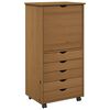 vidaXL Rattaga kapp 53 x 39 x 103 cm Kindel m&auml;nnipuidust Meepruun