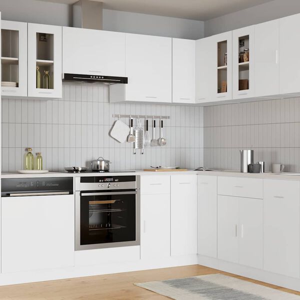 vidaXL rippuv klaaskapp "Lyon", valge, 60 x 31 x 60 cm, t&ouml;&ouml;deldud puit