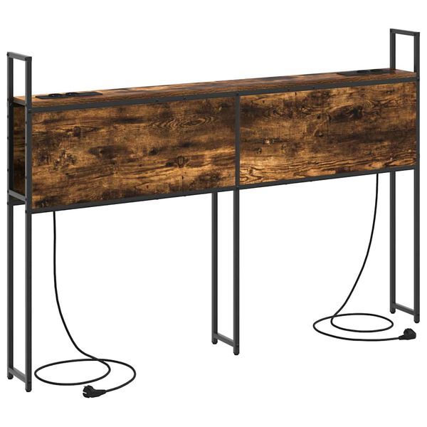 vidaXL S&auml;ilitusega peatoed laadimisjaamaga Suitsutatud tamm Tehispuit