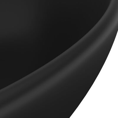 vidaXL luksuslik valamu ovaalne, matt must, 40 x 33 cm, keraamiline