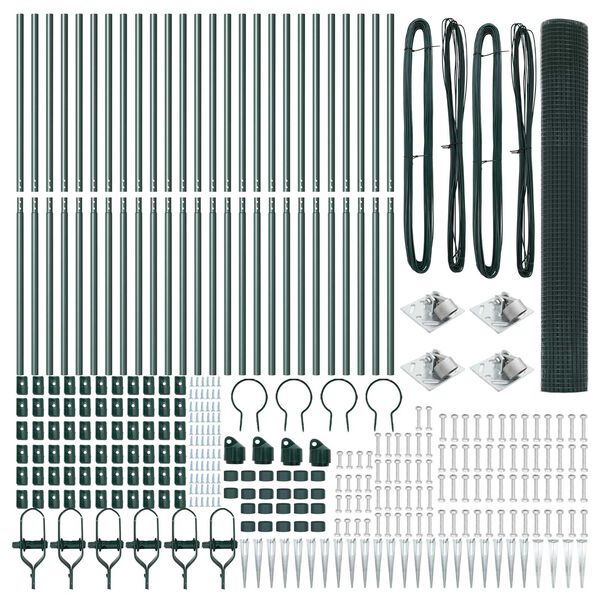 vidaXL Aiapost Roheline 50 x 1,2 m (19 x 19 mm v&otilde;rk) Terased ja PVC