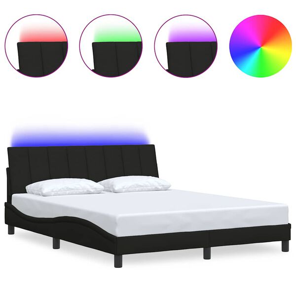 vidaXL voodiraam ilma madratsita Hanko, must, 160x200 cm, kangas