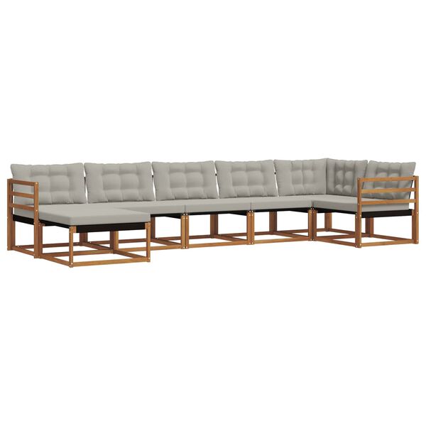 vidaXL V&auml;li diivanikomplekt padjaga 7 pcs Looduslik ja Hele Hall