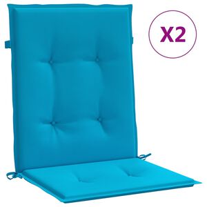 vidaXL madala seljatoega toolipadjad 2 tk sinine 100x50x7 cm kangas