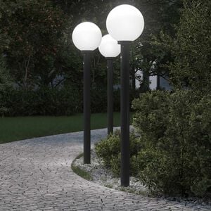 vidaXL anduriga postvalgustid 3 tk 120 cm mustad IP44