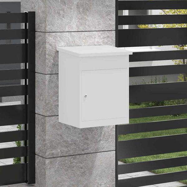 vidaXL Pakiautomaat ladustamisega uksega Valge 47.5 x 38 x 59 cm Teras