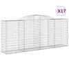 vidaXL kaarekujulised gabioonkorvid 17 tk, 300x50x120/140 cm, raud