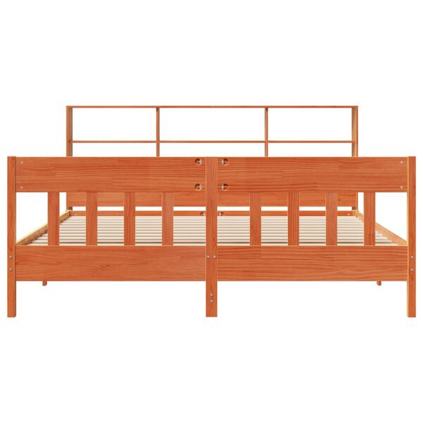 vidaXL voodiraam ilma madratsita, vahapruun, 180 x 200 cm, männipuit