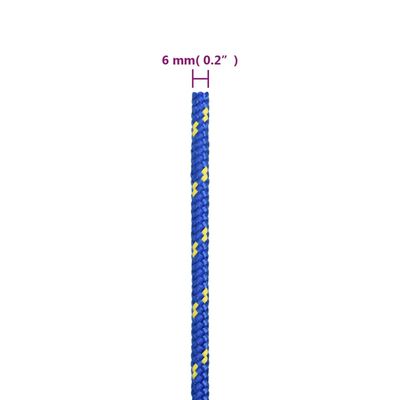 vidaXL paadiköis, sinine, 6 mm, 250 m, polüpropüleen
