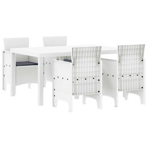 vidaXL Aia s&ouml;&ouml;gilaudade komplekt 5 pcs Valge Polt rattan