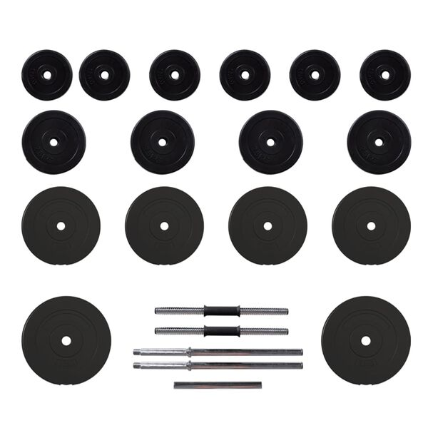 vidaXL kangi ja hantlite komplekt ketastega, 60 kg