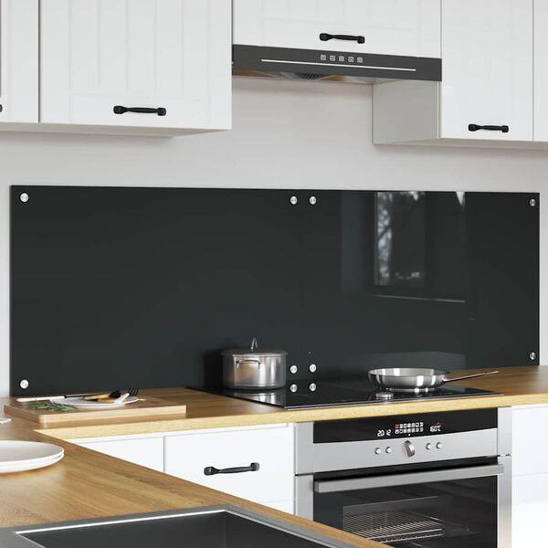 vidaXL K&ouml;gi Splashback 2 pcs Tumehall 80 x 50 cm karastatud klaas