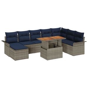 vidaXL Aia Diivanikomplekt ladustamisega 9 pcs Hall Pol&uuml;rooster