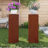 vidaXL Taimede alus 2 pcs Rooste 24 x 24 x 75 cm terase t&uuml;&uuml;p