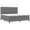 vidaXL LED Box Spring Voodi peaga Helehall ja valge 200 x 200 cm