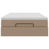 vidaXL Ottomani voodiraam madratsiga, cappuccino, 120x190cm, kunstnahk