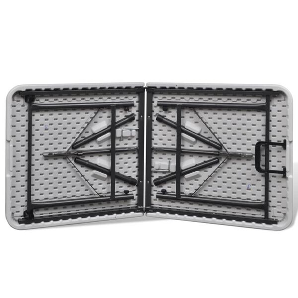 vidaXL kokkupandav aialaud 122 cm HDPE valge