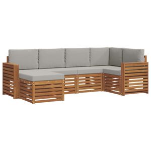 vidaXL Nurgadiivanikomplekt padjaga 6 pcs Looduslik ja Hele Hall