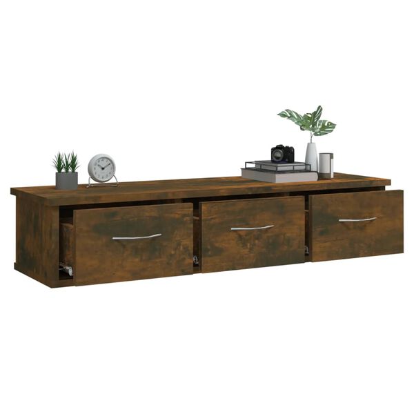 vidaXL raamatukapp, suitsutatud tamm, 88 x 26 x 18,5 cm, tehispuit