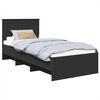 vidaXL Voodi raam peaga Must 90 x 200 cm Tehispuit