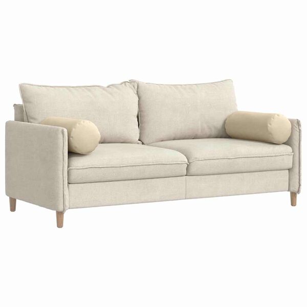 vidaXL Padjad 2 pcs cream &Oslash; 25 x 70 cm kangas