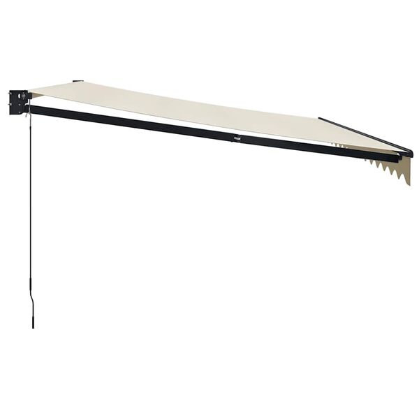 vidaXL sisset&otilde;mmatav varikatus, kreemjas, 4x3 m, kangas, alumiinium