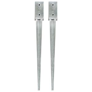 vidaXL maavaiad 2 tk hõbedane 7 x 7 x 75 cm tsingitud teras