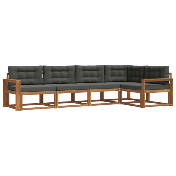 vidaXL V&auml;li diivanikomplekt padjaga 5 pcs Looduslik ja antriit