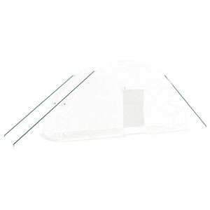 vidaXL kasvuhoone terasraamiga, valge, 12 m&sup2;, 6x2x2,85 m