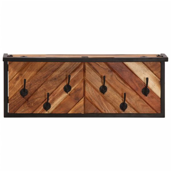 vidaXL seinale kinnitatav riidenagi 6 konksuga, akaatsiapuit