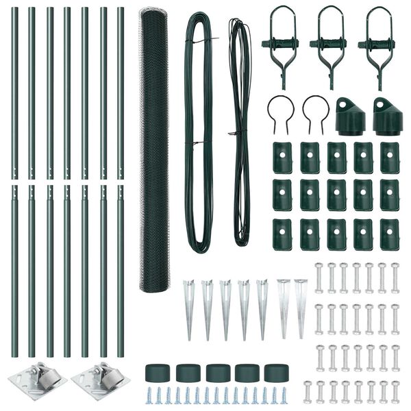 vidaXL Aiapost Roheline 10 x 1,5 m (13 mm v&otilde;rgu) Terased ja PVC
