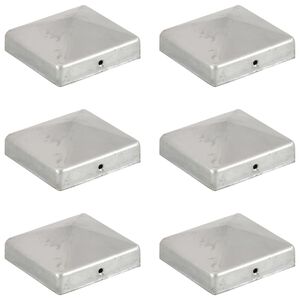 vidaXL p&uuml;ramiidikujuline aiapostiots, 6 tk, tsingitud metall, 81x81 mm