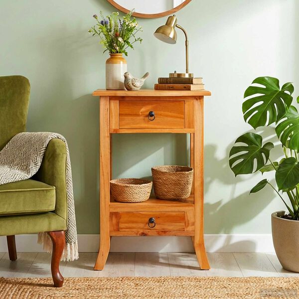 vidaXL Konsoollaud Neutraalne 50,5 x 30 x 75,5 cm Tugev Mahagoni Puit