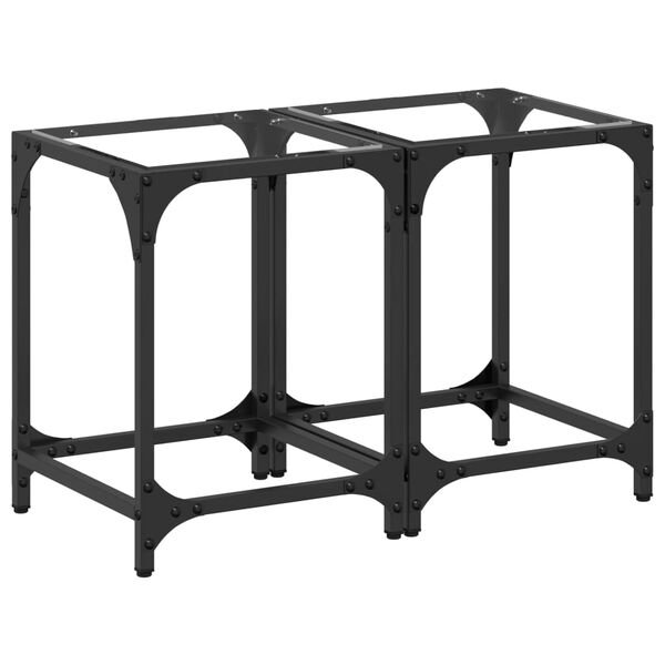 vidaXL kohvilauad 2 tk, l&auml;bipaistev klaasplaat, 30x30x40 cm, teras