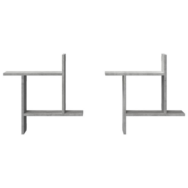 vidaXL seinariiulid 2 tk, betoonhall, 50x12x50 cm, tehispuit